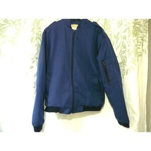 POOLEYS FLYING CLOTHING BLUE FLYING BOMBER JACKET